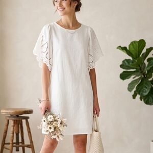 Valentina Naldi Made In Italy Linen Cotton Eyelet Size XL Ptp 21" L 37"